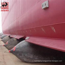 Floating inflatable rubber marine airbags for ship launching